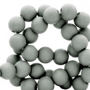 Acrylic beads 6mm round Matt Light grey